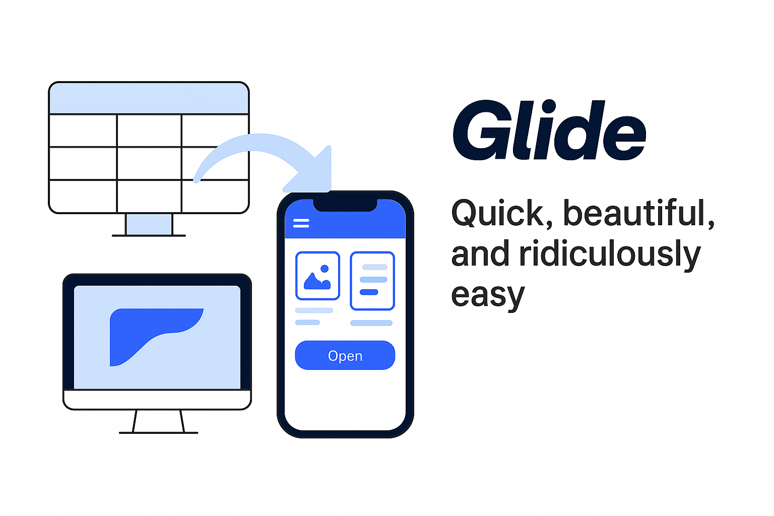 Glide app builder turning spreadsheets into mobile apps without coding